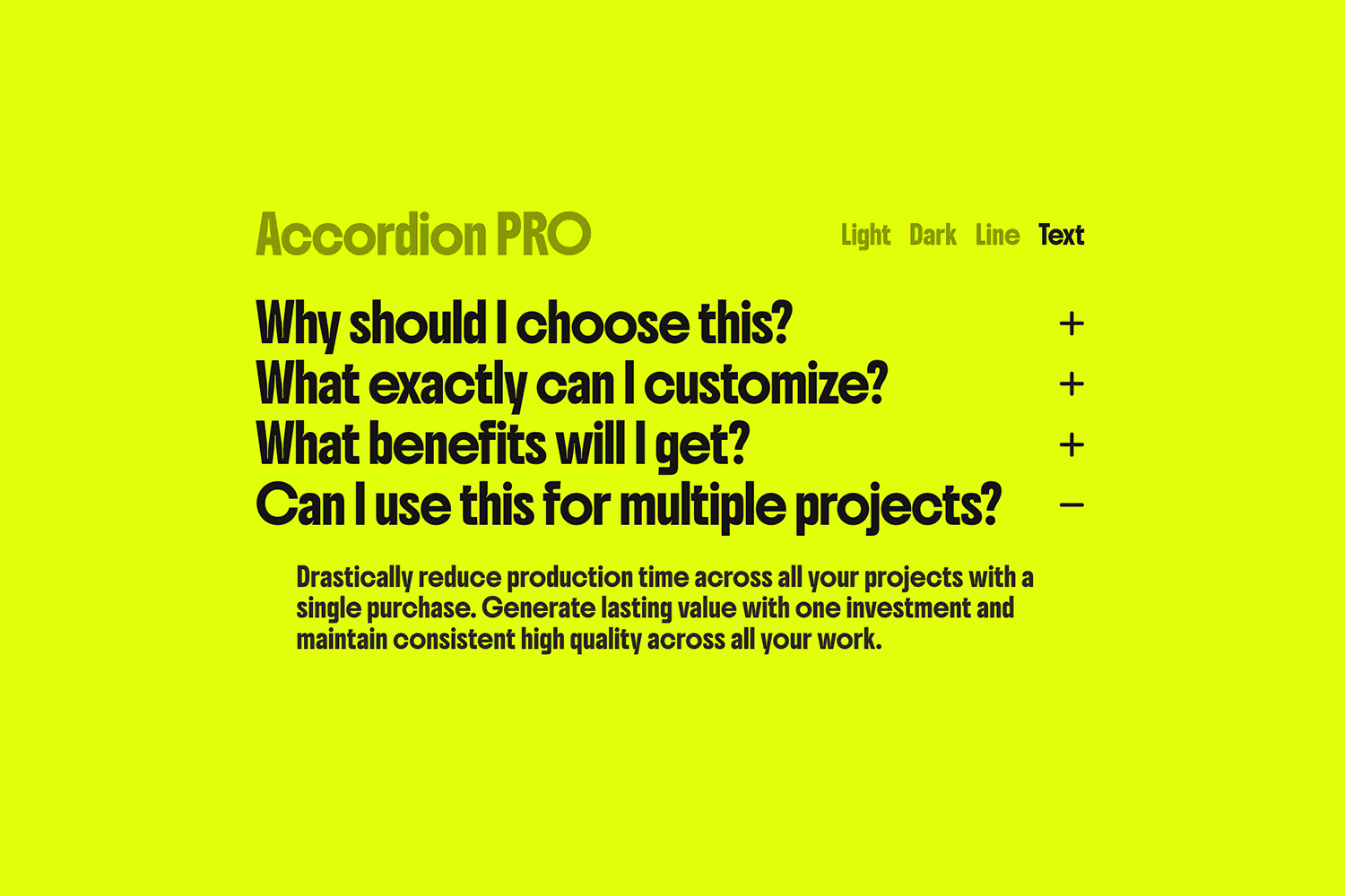 Accordion PRO Text Open